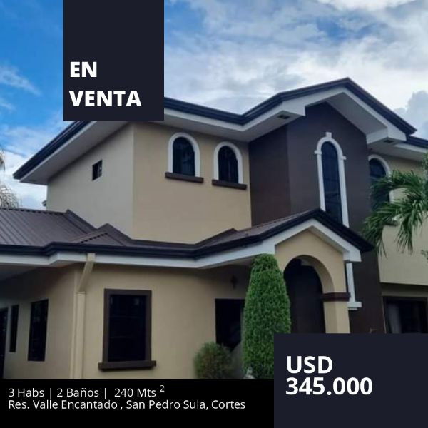 casa en residencial valle encantado san pedro sula