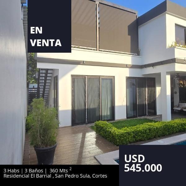 casa en venta en residencial el barrial san pedro sula cortes