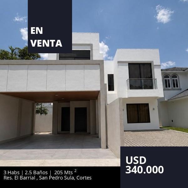 casa en venta en residencial el barrial san pedro sula cortes