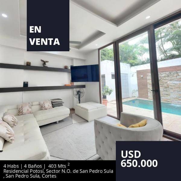 Casa en venta en residencial potosi san pedro sula
