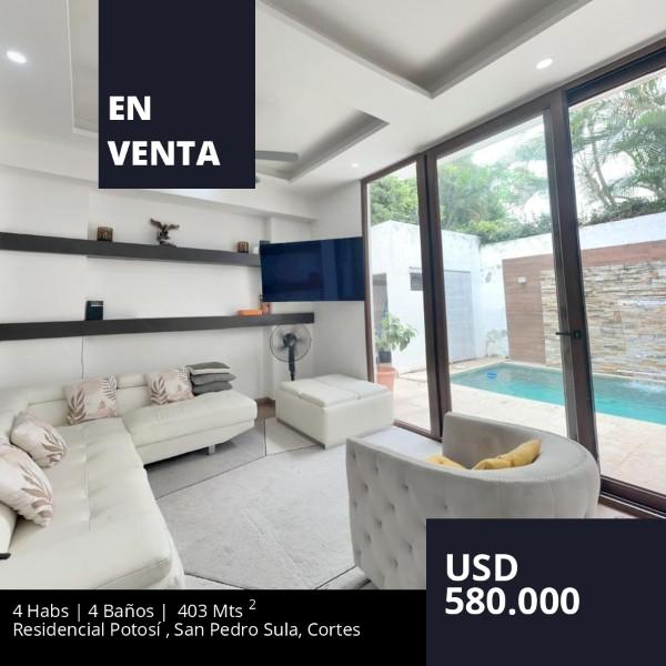 Casa en venta en residencial potosi san pedro sula