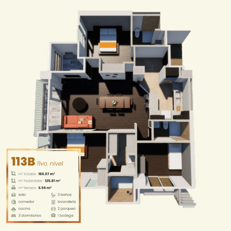 vista interior de un condominio en Igvana Tara en San Pedro Sula donde se puede ver el precio de venta y cuota de mantenimiento.